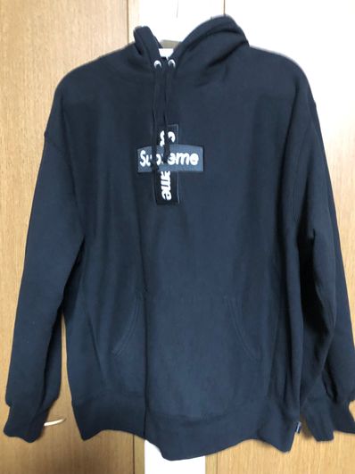 Supreme Cross Box Logo Hooded Sweatshirt "Black"