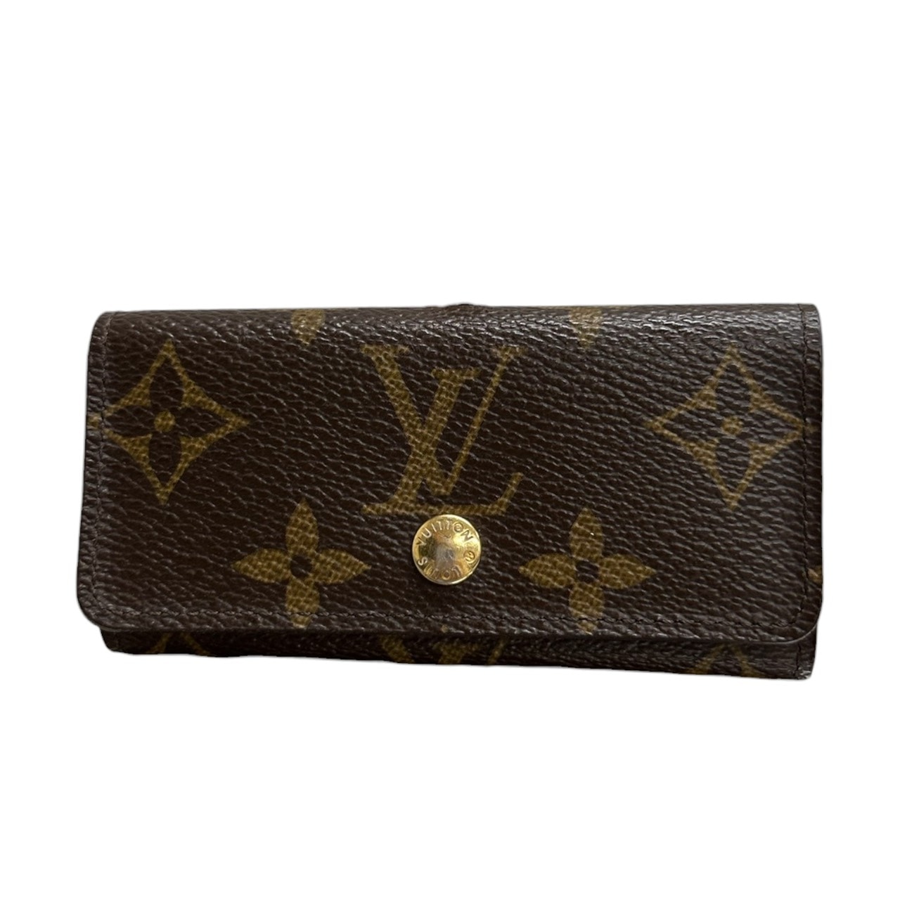 LOUIS VUITTON ルイヴィトン モノグラム ミュルティクレ4 ブラウン ゴールド金具 PVC キーケース S1-00104 【中古】