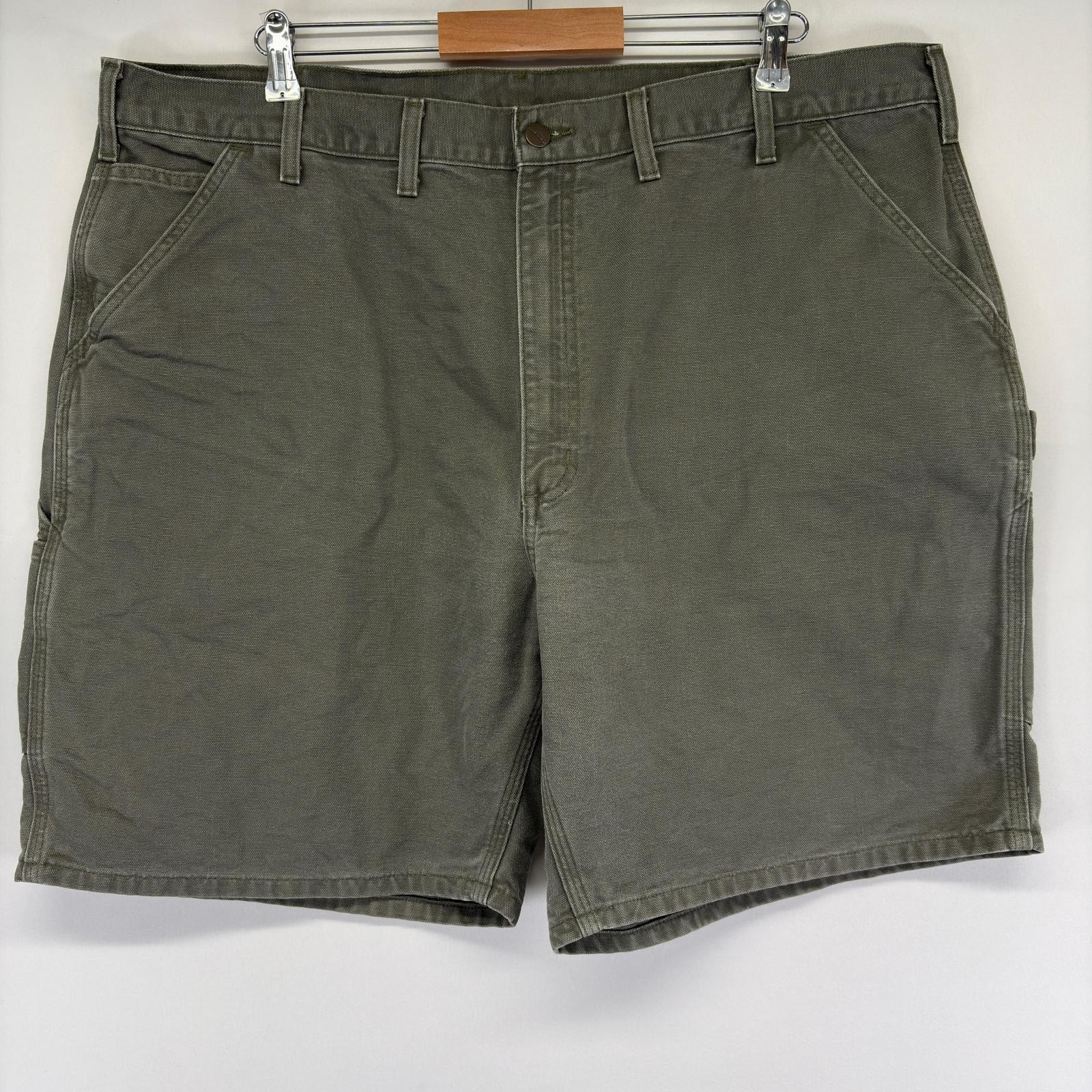 古着 カーハート Carhartt パンツ ダック ペインター ワンポイントロゴ ハーフパンツ 大きいサイズ オリーブ w44 グリーン系 メンズ
