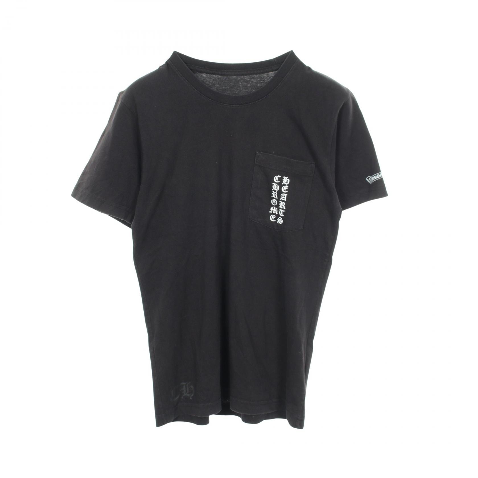 クロムハーツ CHROME HEARTS スクロールラベル 半袖Tシャツ 衣料品 トップス コットン メンズ ブラック系 【中古】
