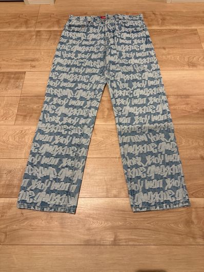 Supreme Fat Tip Jacquard Regular Jean "Blue"