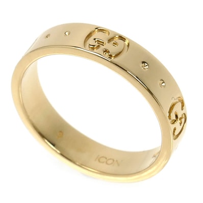 GUCCI グッチ K18YG イエローゴールド アイコン リング リング・指輪 660070 J8500 8000 9号 3.6g レディース【中古】【美品】