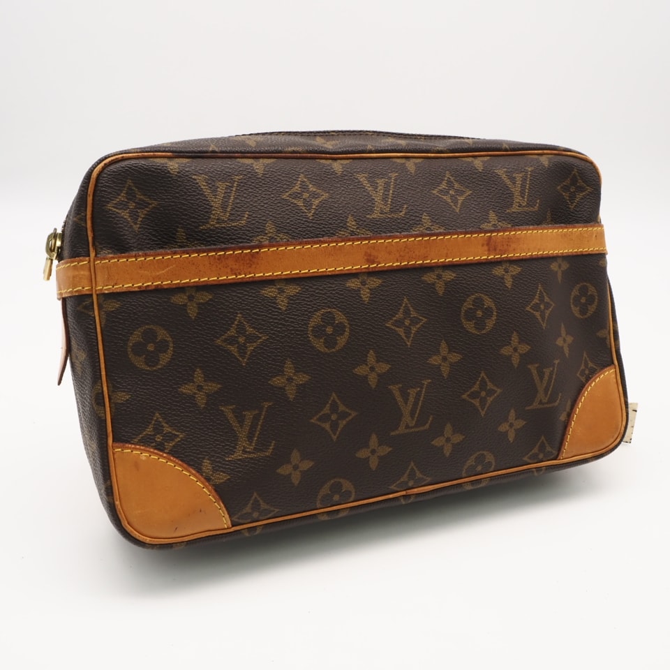 LOUIS VUITTON ルイ・ヴィトン モノグラム コンピエーニュ28 M51845 セカンドバッグ ブラウン ベージュ コーティングキャンバス レザー メンズ