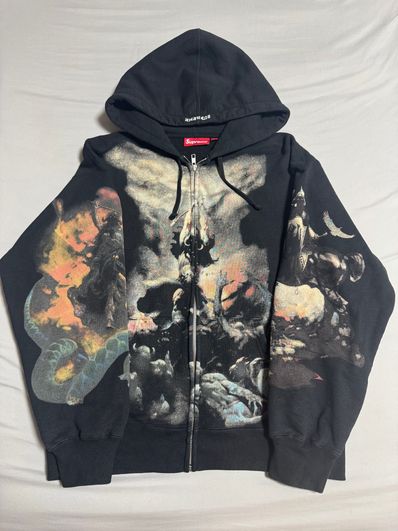 Supreme x Frank Frazetta Zip Up Hooded Sweatshirt "Black"