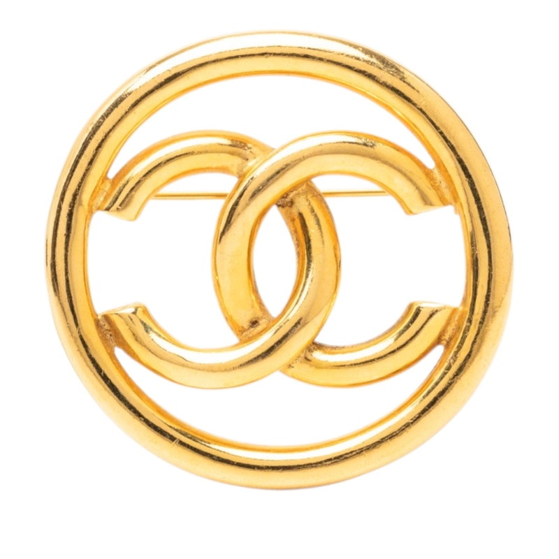 シャネル ココマーク ヴィンテージ ラウンド ブローチ 93P刻印 ゴールド メッキ レディース CHANEL 【中古】