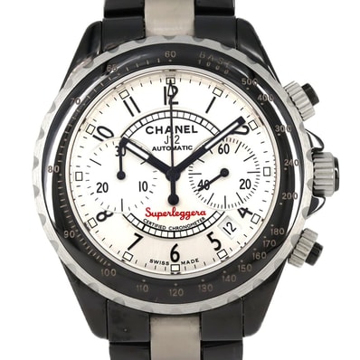 【ノーメンテナンス還元価格】シャネル J12スーパーレッジェーラクロノグラフ H1624 セラミックxアルミニウム 自動巻