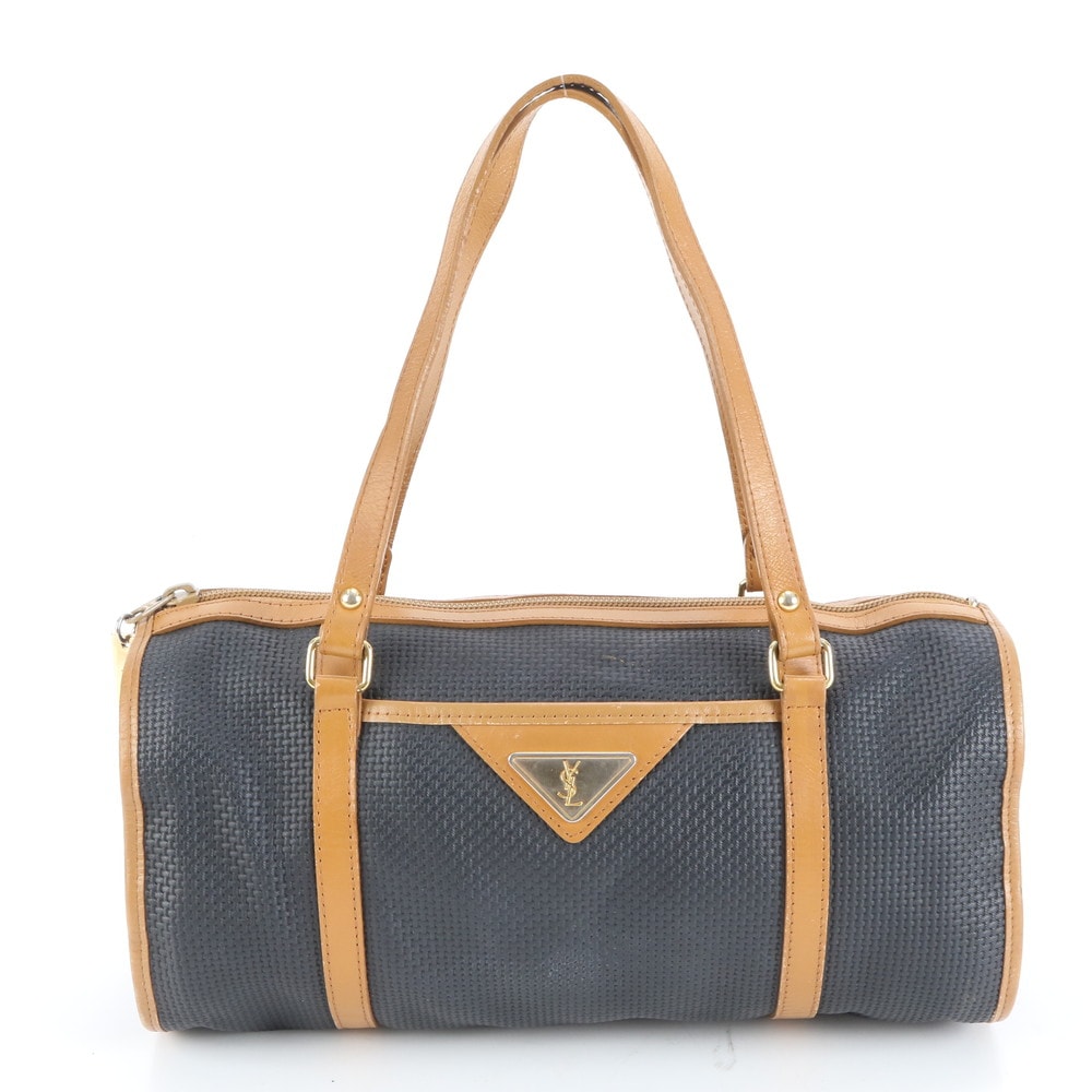 ■極美品 イヴ サンローラン YSL 三角 プレート ロゴハンドバッグ