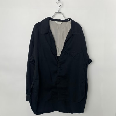 ANCELLM Vegan Suede Long Shirt "Black"