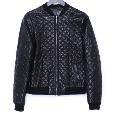 Chrome Hearts Dagger Zip Quilting Leather Jacket "Black"