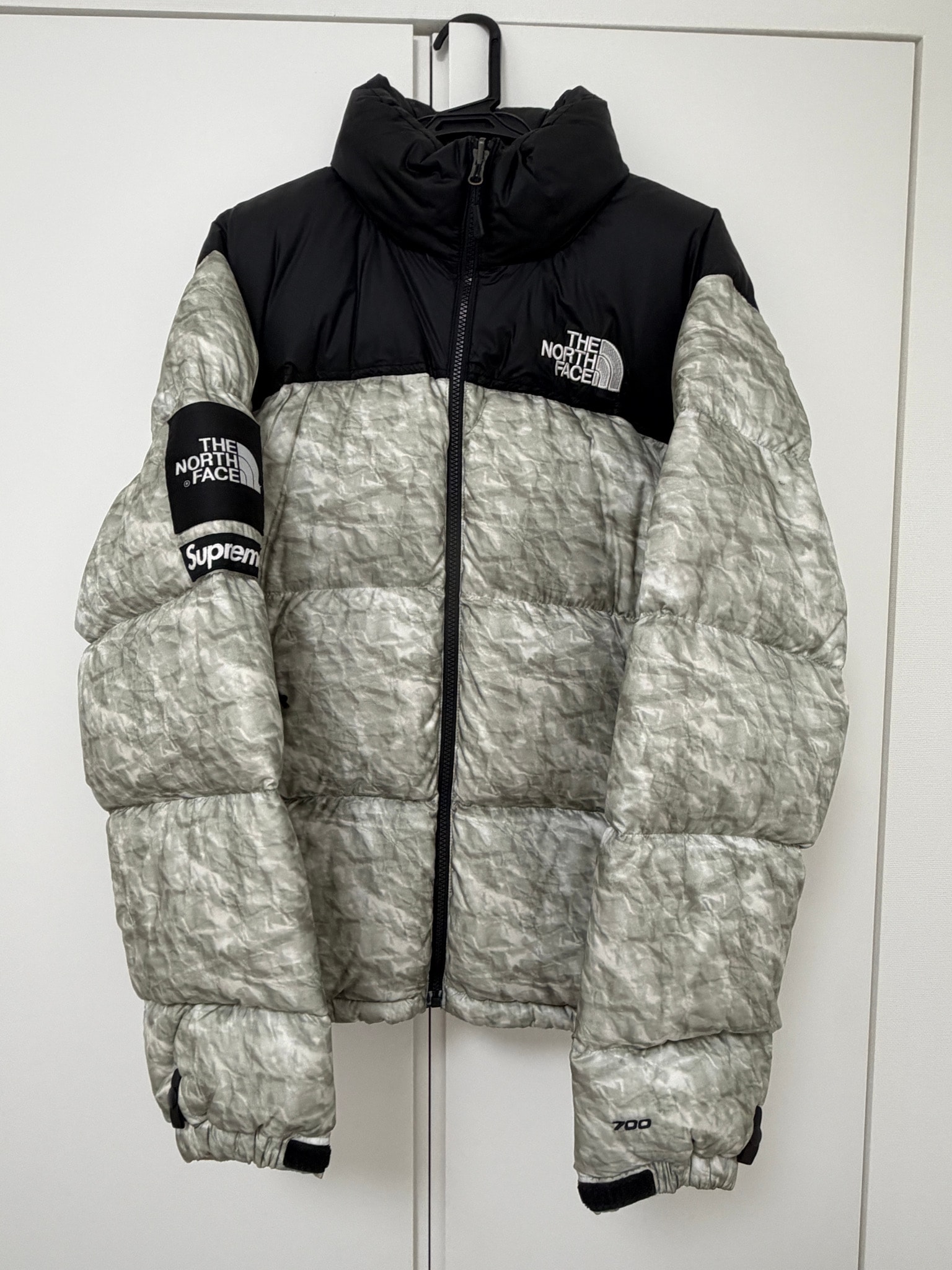 Supreme x The North Face Nuptse Jacket "White Paper Print"