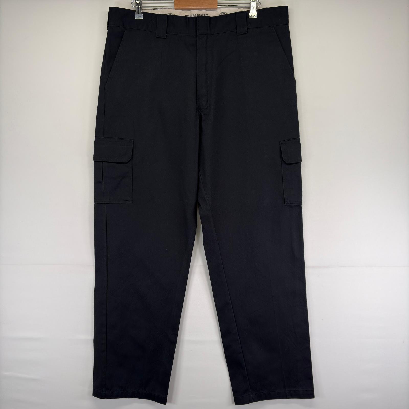 古着 ディッキーズ Dickies パンツ チノパン スラックス ワーク カーゴ ワンポイント ストレート ワーク 作業着 w40 L34  ブラック メンズ