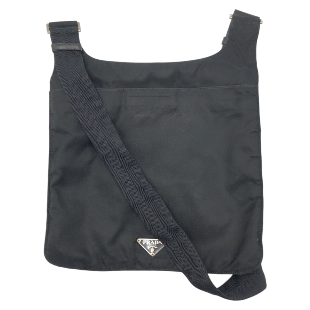 PRADA プラダ テスート 三角ロゴ ブラック 黒 ナイロン ショルダーバッグ サコッシュ 男女兼用 410361 【中古】