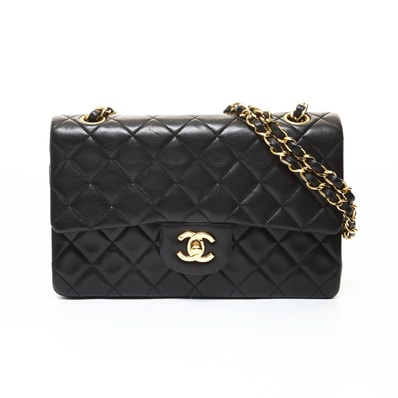 シャネル CHANEL 1番台 1986-1988 ラムスキン ダブルフラップ マトラッセ23 ショルダーバッグ【中古】