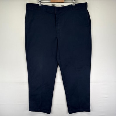 古着 ディッキーズ Dickies パンツ 874 ワーク チノパン ジップフライ テーパード 大きいサイズ W44 L30 ネイビー系 メンズ