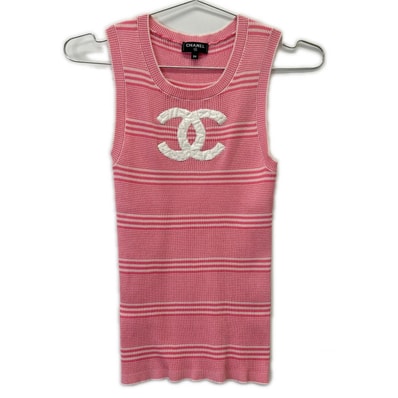 シャネル P60475 K46046 ココマーク サマーニットノースリーブ 34