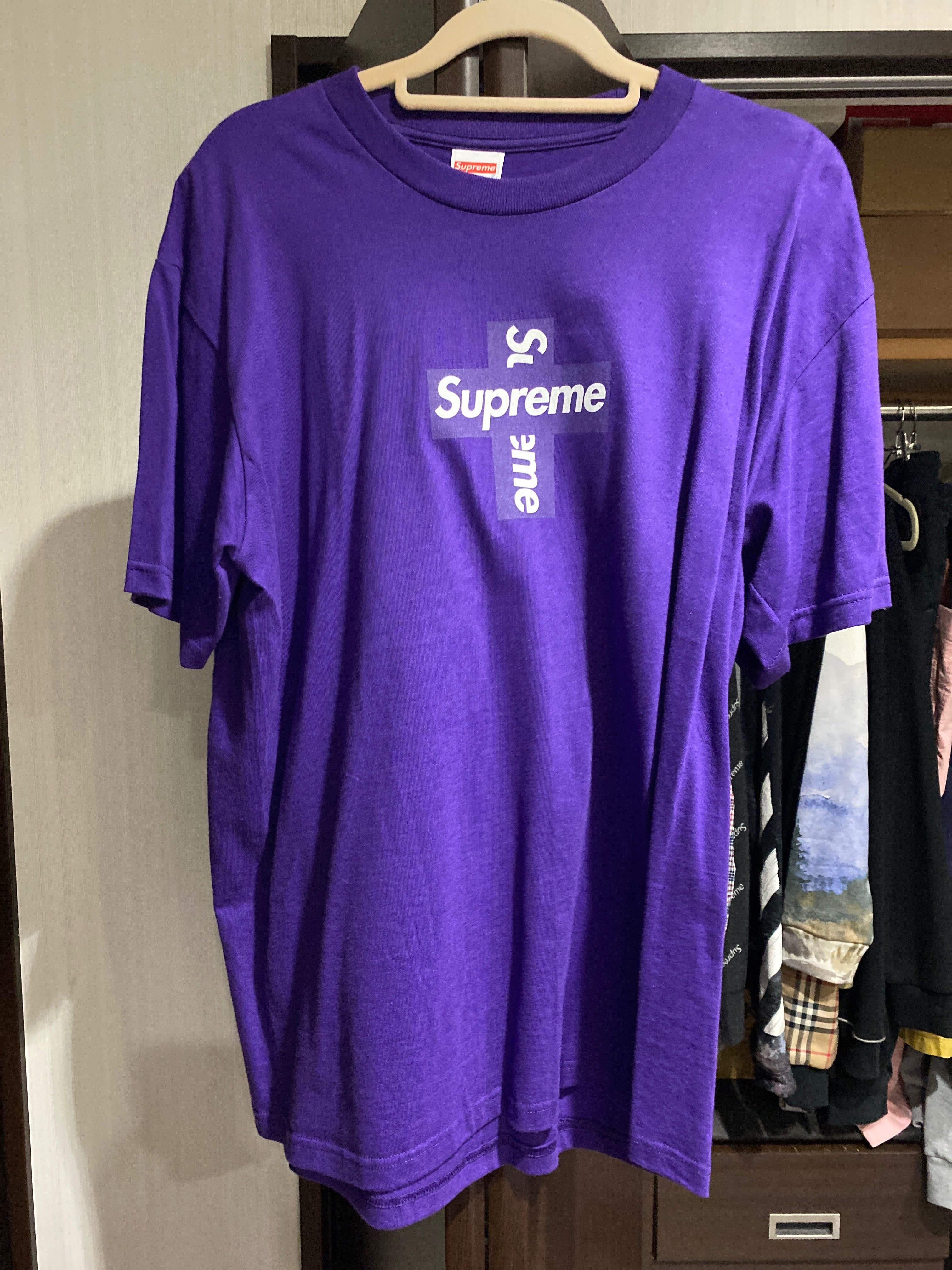 Supreme Cross Box Logo Tee "Purple"