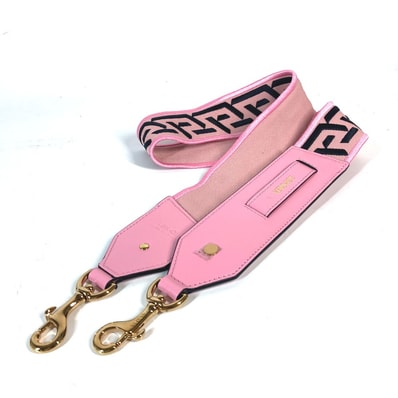 ヴェルサーチ VERSACE ロゴ ショルダーストラップ キャンバス/レザー ピンク 未使用