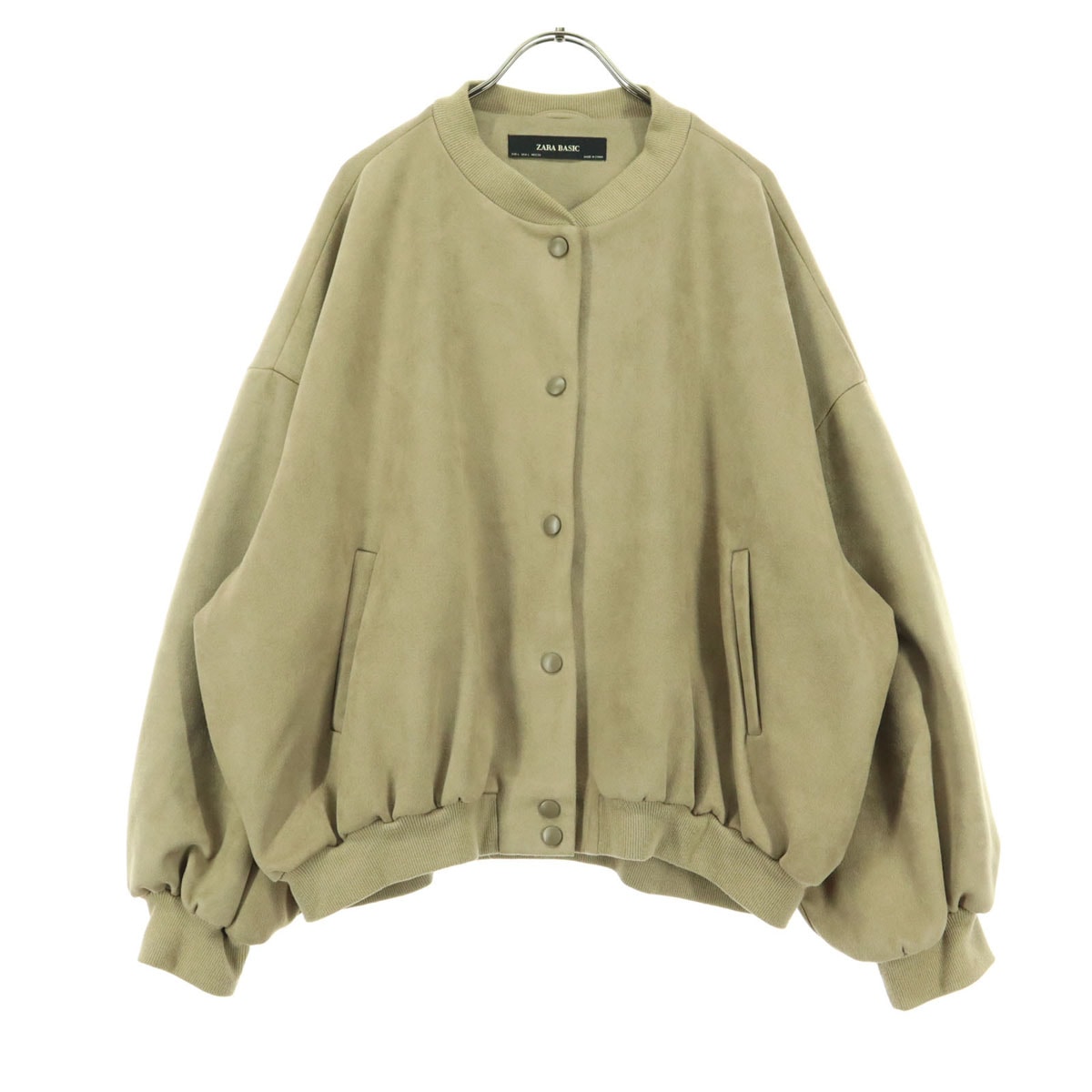 ZARA BASIC ザラベーシック 長袖 フェイクスエード ブルゾン L ブラウン