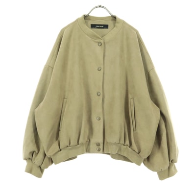 ZARA BASIC ザラベーシック 長袖 フェイクスエード ブルゾン L ブラウン