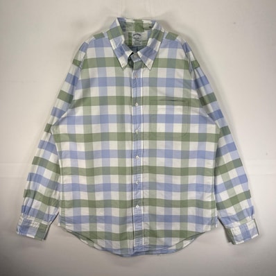 古着 90's/90年代 ヴィンテージ ブルックスブラザーズ Brooks Brothers USA製 長袖シャツ ボタンダウン REGENT USA製 L ブルー系 チェック メンズ