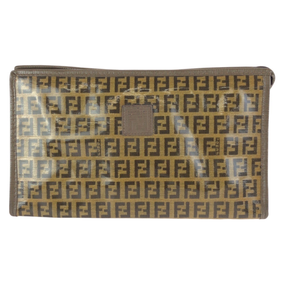 美品 FENDI フェンディ ズッキーノ ブラウン PVC レザー/ クラッチバッグ セカンドバッグ 男女兼用 602285 【中古】