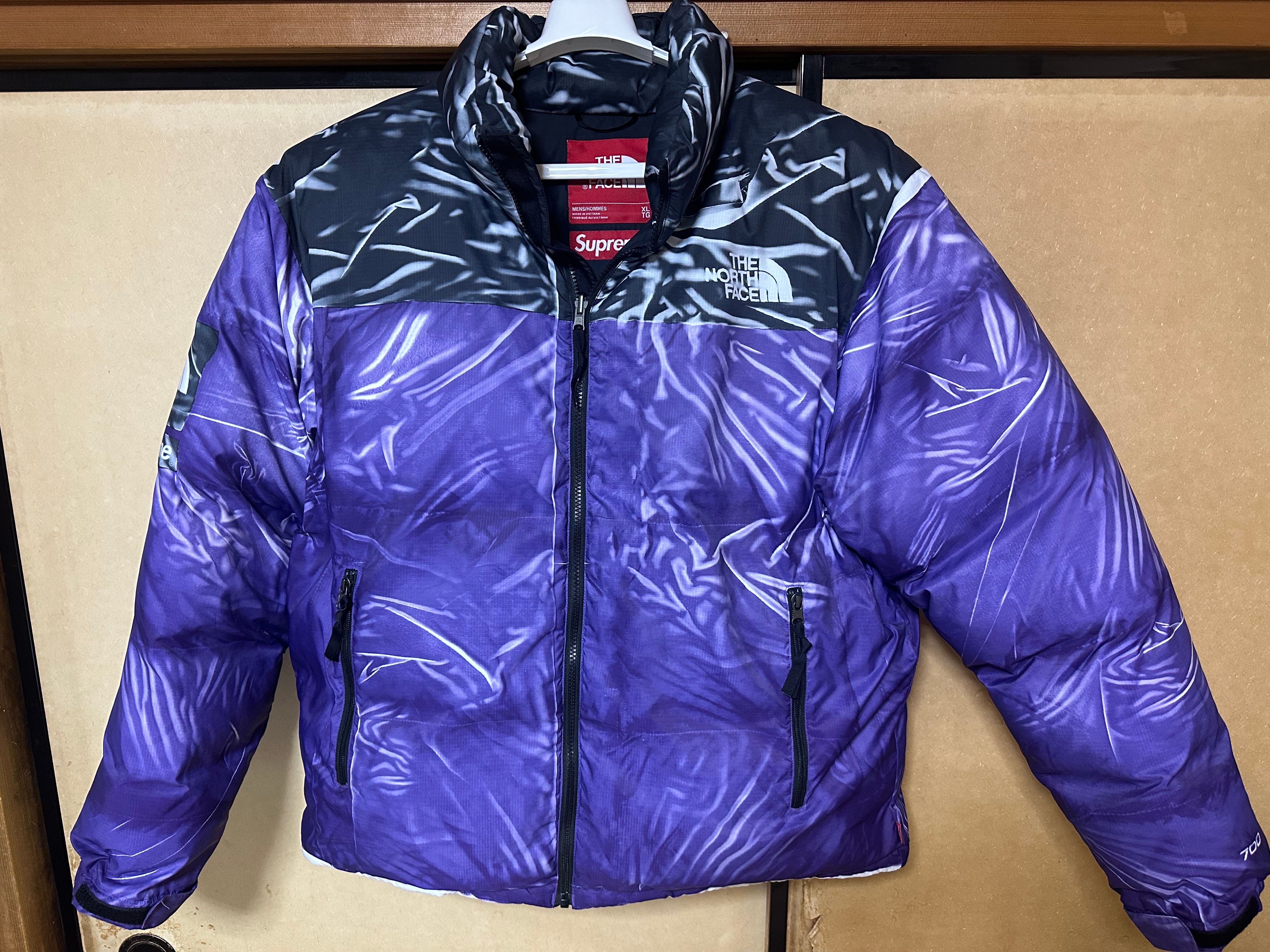 Supreme x The North Face Trompe Loeil Printed Nuptse Jacket "Purple"