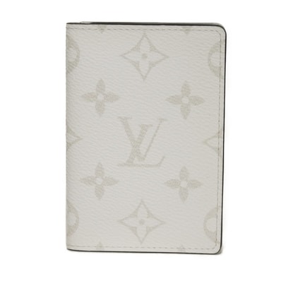 LOUIS VUITTON ルイ・ヴィトン オーガナイザー ドゥ ポッシュ 現行 LVロゴ フラワー 二つ折り パスケース 名刺入れ RFID ICチップ タイガラマ モノグラム オプティックホワイト カードケース M30933