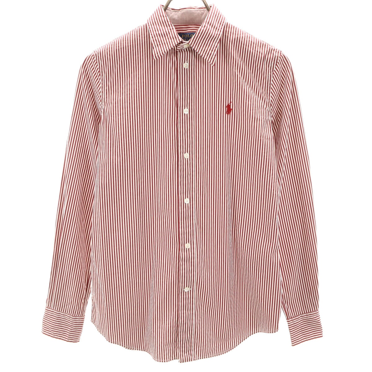 POLO RALPH LAUREN ポロラルフローレン ストライプ柄 長袖 シャツ 4 ボルドー系 ストレッチ