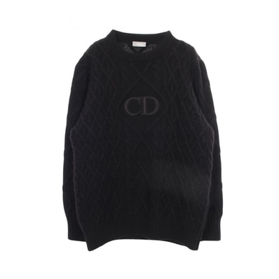 ディオール Dior CDロゴ 刺繍 ニット 衣料品 トップス カシミヤ メンズ ブラック系 213M656AT183 【中古】