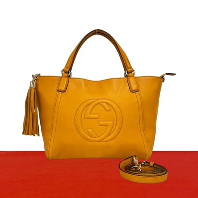 GUCCI グッチ ソーホー インターロッキング G レザー ショルダーバッグ オレンジ
20089