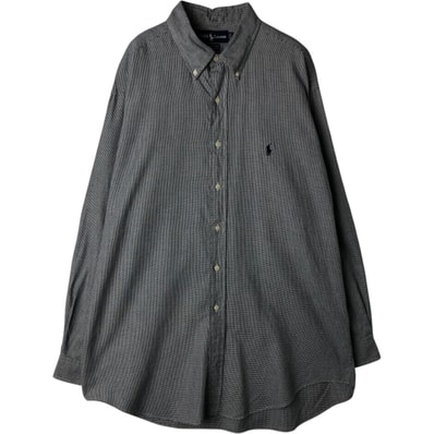 古着 ラルフローレン Ralph Lauren YARMOUTH 千鳥格子柄 長袖 ボタンダウンシャツ メンズXL相当/eaa628621