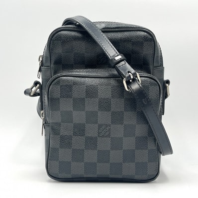 LOUIS VUITTON(ルイヴィトン)ダミエ・グラフィット レム ヴィンテージ ショルダーバッグ クロスボディバッグ ブラック グレー メンズ N41446【中古】