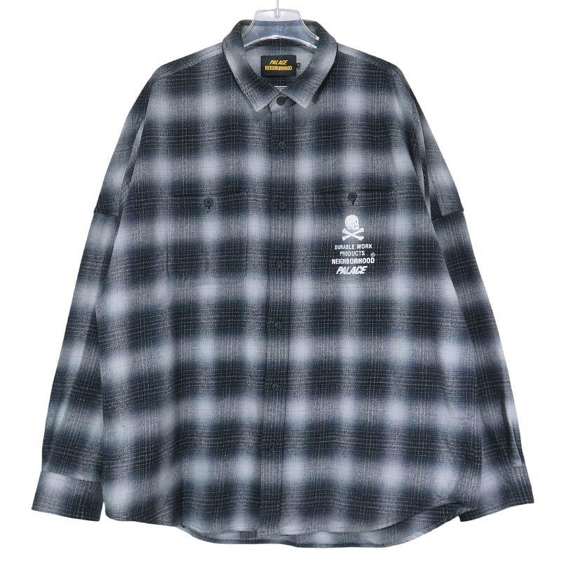 PALACE x NEIGHBORHOOD Shirt Salt "Gray Ombre Plaid"