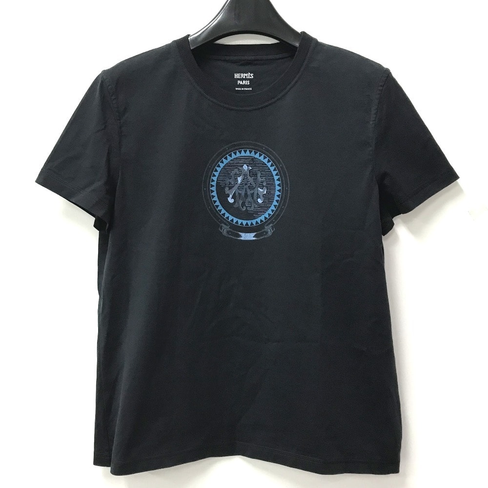 エルメス HERMES ロゴ アパレル トップス 半袖 半袖Tシャツ コットン ネイビー