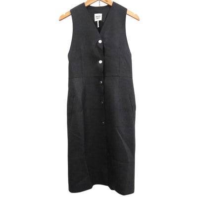 エルメス ロングジレ 鹿革 ディアスキン ブラック ベ