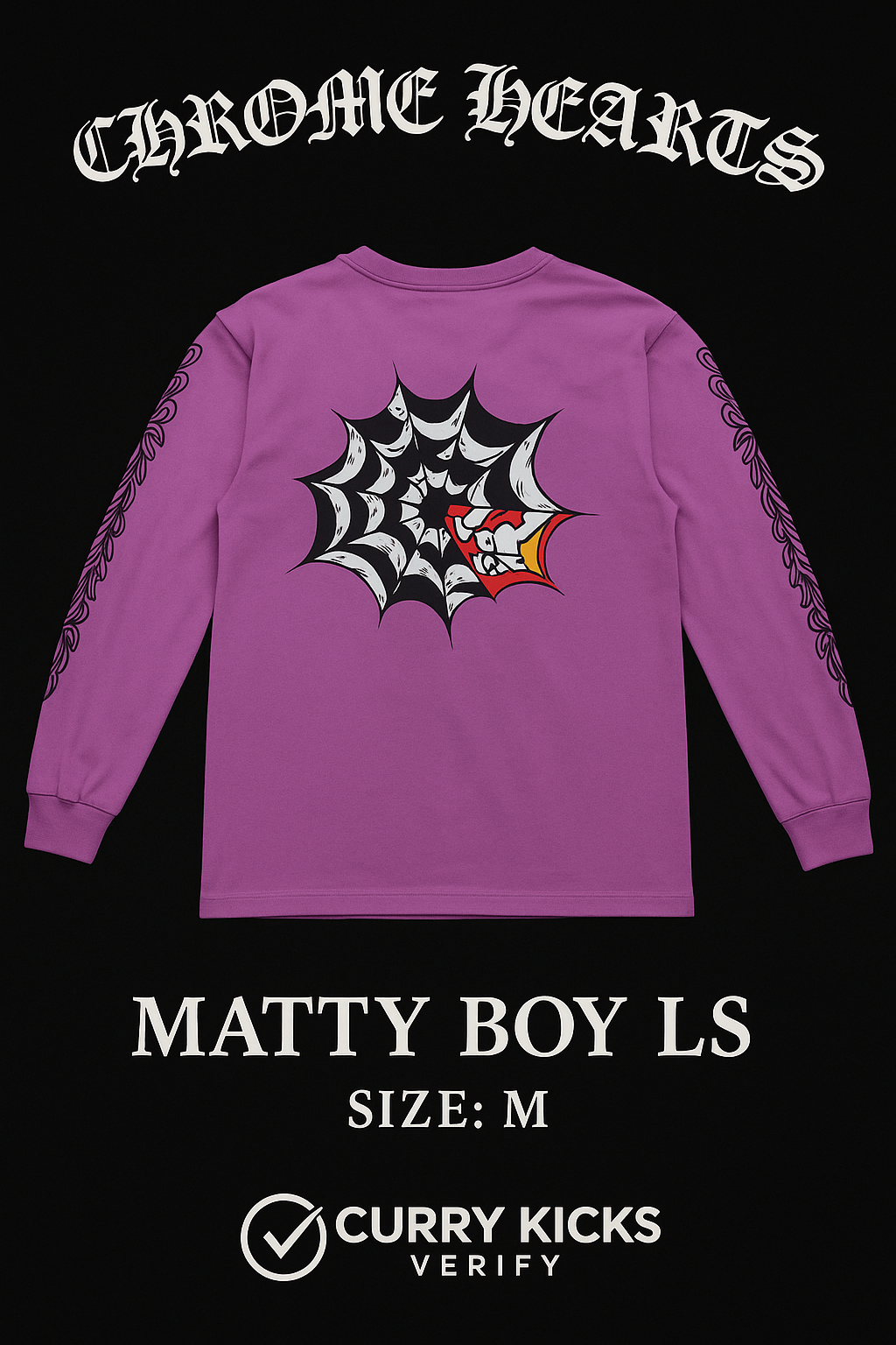 Chrome Hearts Matty Boy Spider Web L/S T-Shirt "Purple"