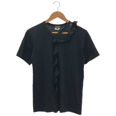 コムデギャルソンオムプリュス ブラック PJ-T050 フリルTシャツ S
