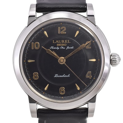 値下 セイコー SEIKO 4S24-0060 ローレル 裏スケ 手巻き メンズ 良品 R#143832