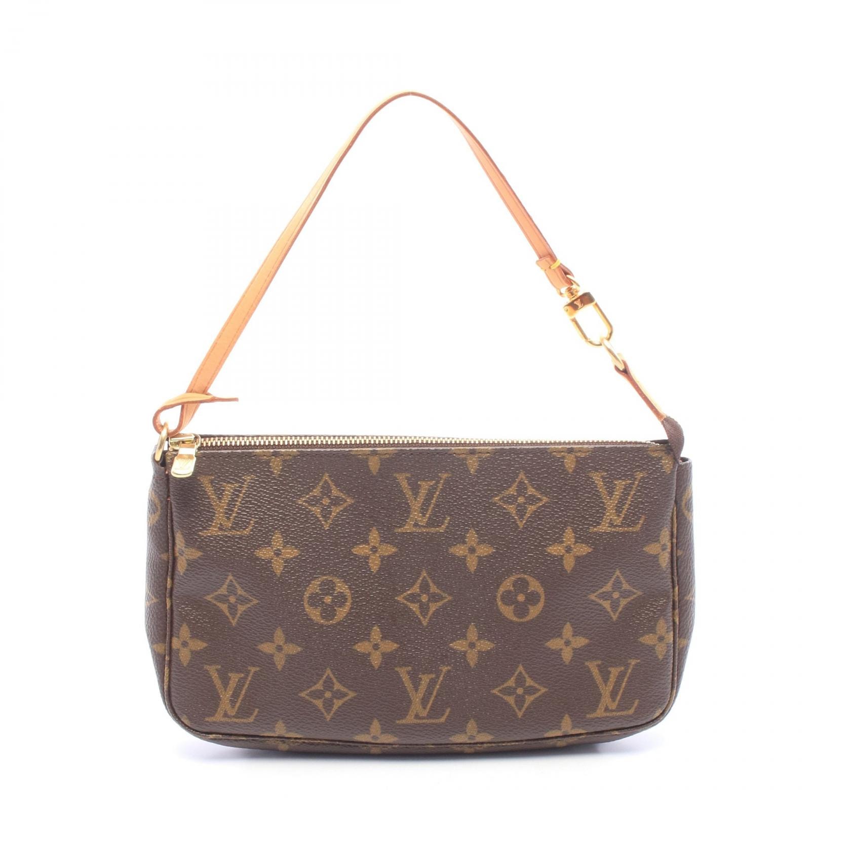 ルイ・ヴィトン LOUIS VUITTON ポシェットアクセソワール モノグラム ハンドバッグ バッグ PVCコーティングキャンバス レザー レディース ブラウン系 M51980 【中古】