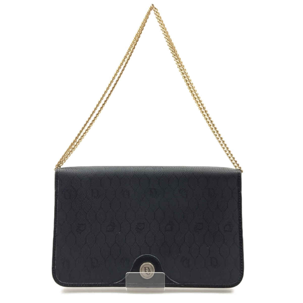 Christian Dior クリスチャンディオール クリスチャンディオール ハニカム柄 チェーン ショルダーバッグ  ブラック