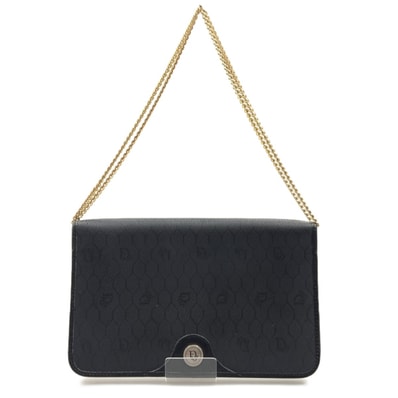 Christian Dior クリスチャンディオール クリスチャンディオール ハニカム柄 チェーン ショルダーバッグ ブラック