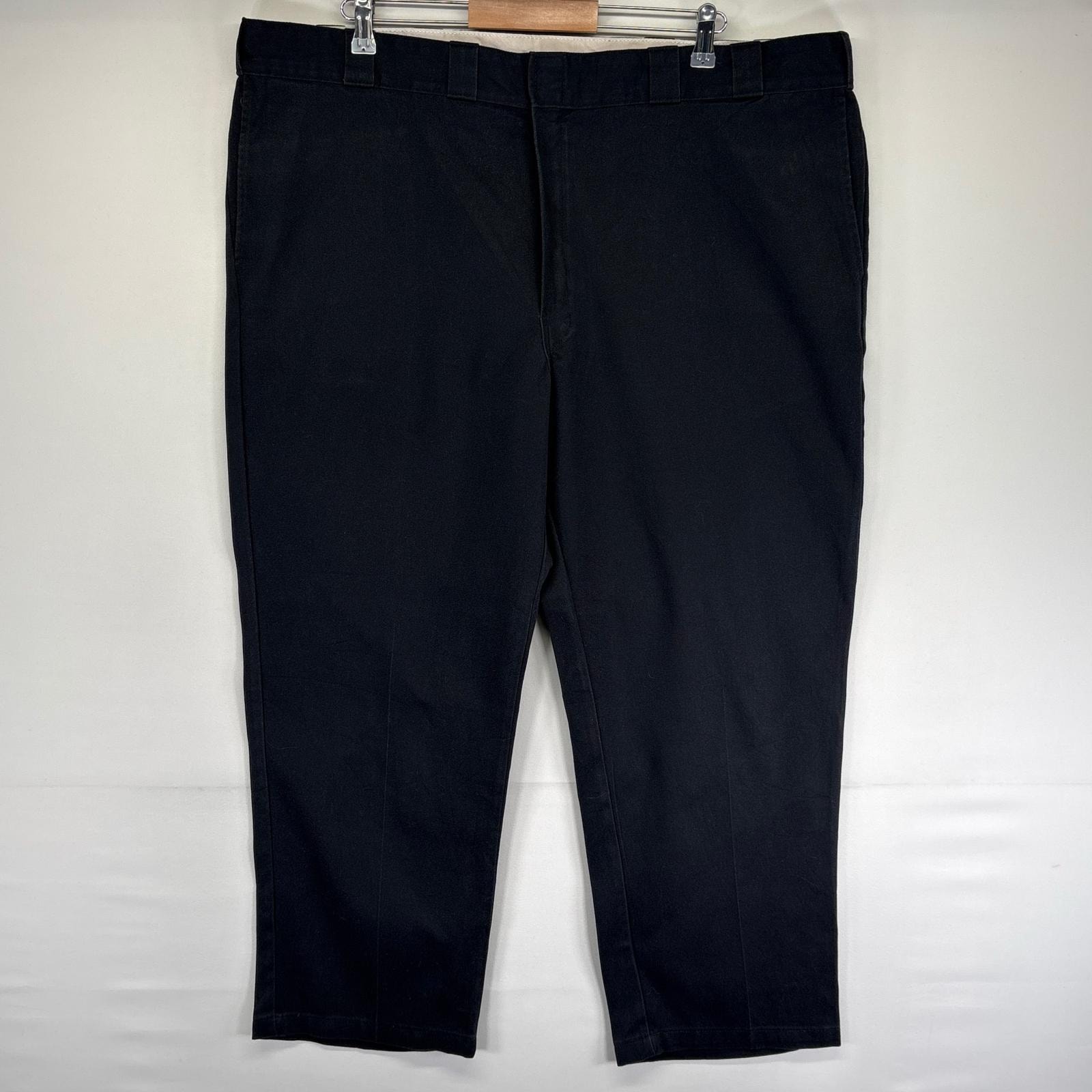 古着 ディッキーズ Dickies パンツ 874 大きいサイズ ワンポイントロゴ ジッパーフライ ワークパンツ w46 L30  ブラック系 メンズ