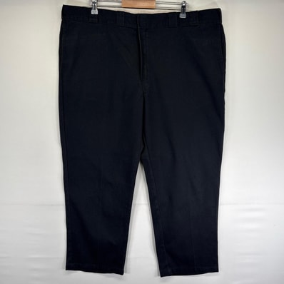 古着 ディッキーズ Dickies パンツ 874 大きいサイズ ワンポイントロゴ ジッパーフライ ワークパンツ w46 L30 ブラック系 メンズ