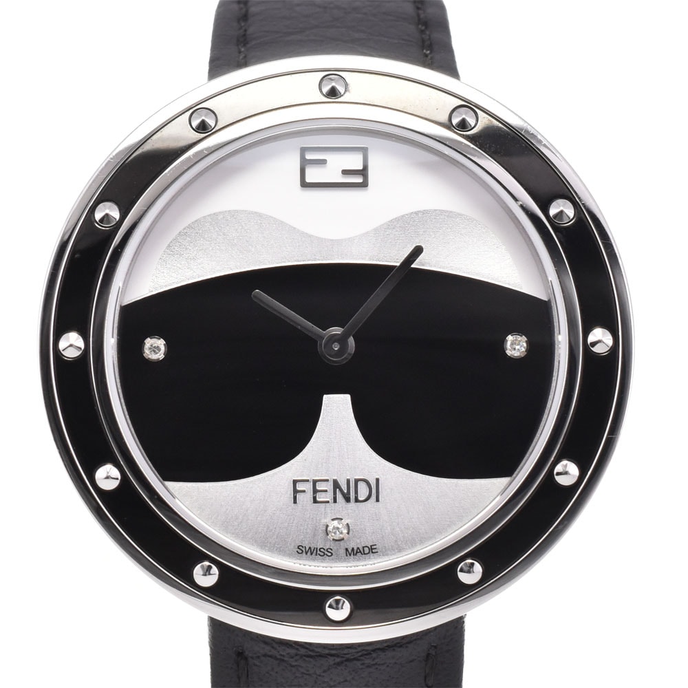 値下 フェンディ FENDI 35000M マイウェイ 3P ダイヤモンド クォーツ レディース 美品 箱付き P#146163