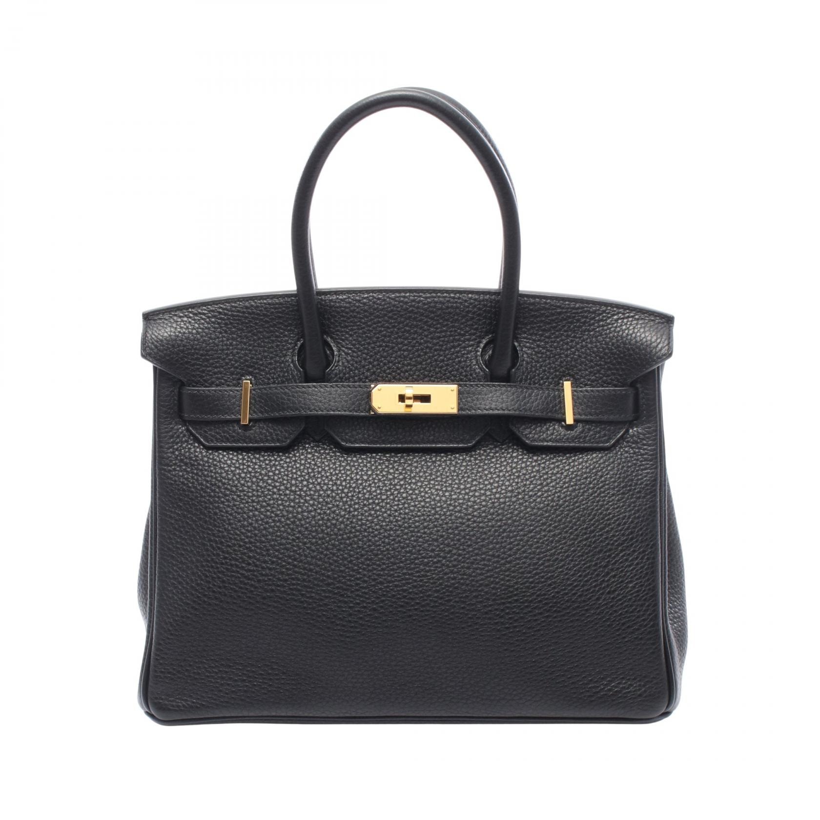 エルメス HERMES バーキン30 ハンドバッグ バッグ レザー トリヨンクレマンス トリヨンクレマンス ブラック(エルメス) T刻印(2015年製造) レディース ブラック系 【中古】
