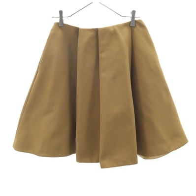 JIL SANDER NAVY ジルサンダーネイビー イタリア製 ミディ丈 プリーツスカート 34 カーキブラウン フレア