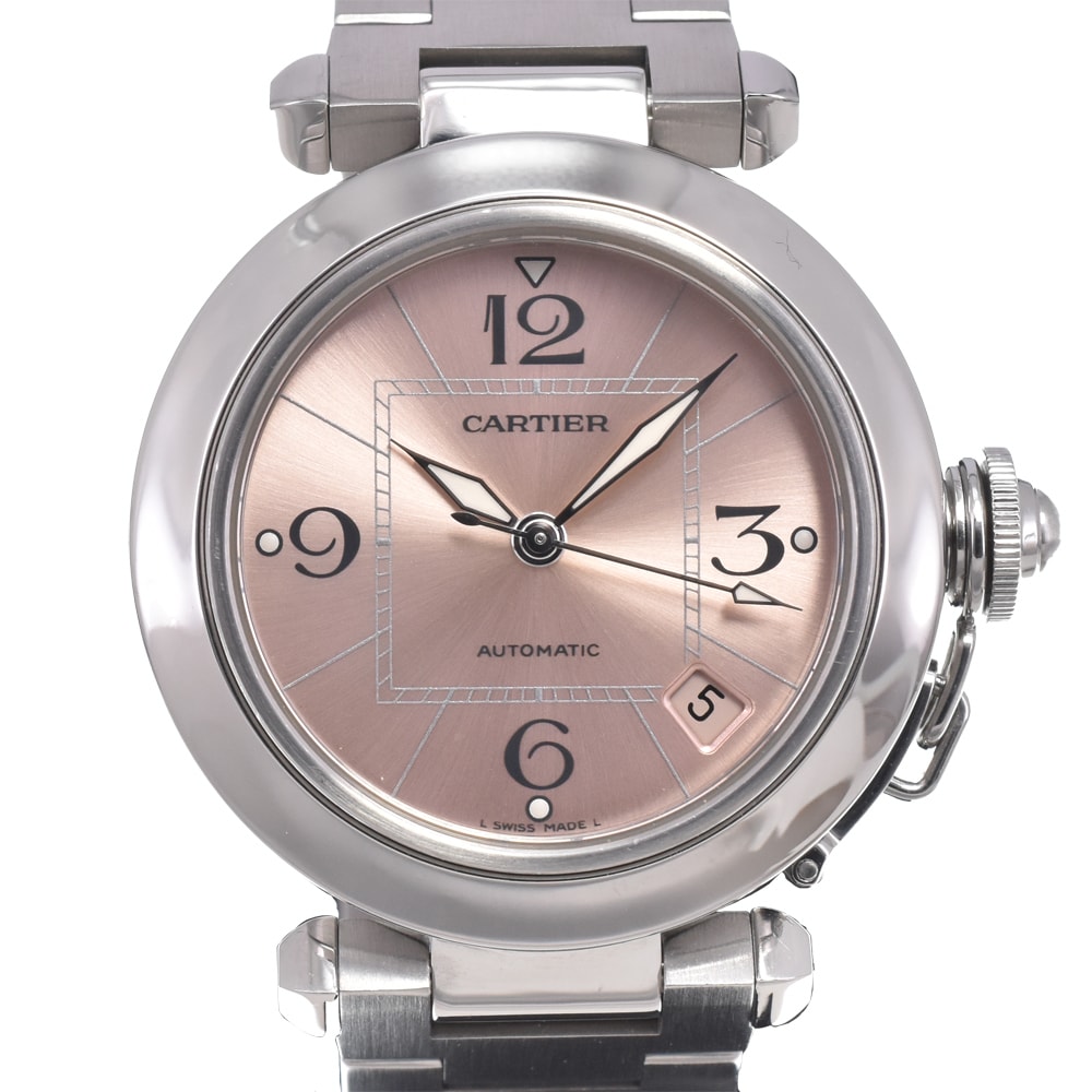 カルティエ CARTIER W31075M7 パシャC デイト ピンク 自動巻き ユニセックス 美品 腕時計 N#151000