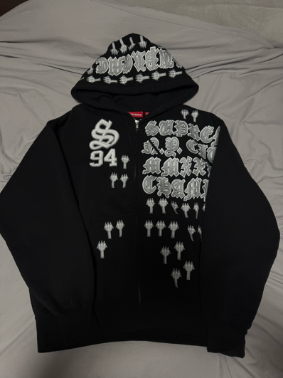 Supreme League Champs Zip Up Hooded Sweatshirt "Black"