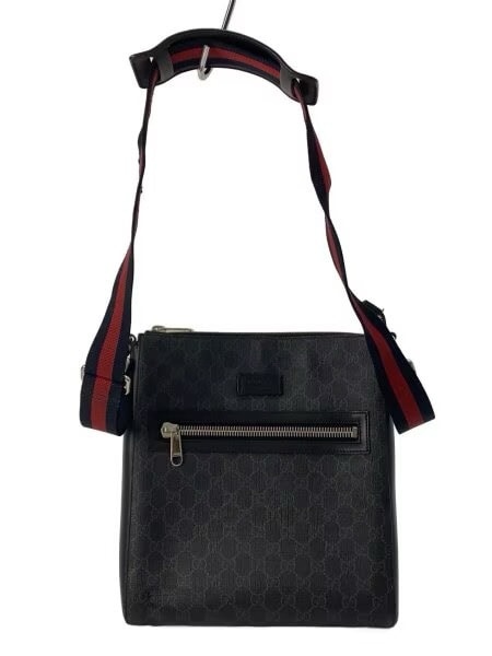 GUCCI GG Supreme Canvas Messenger Bag "Black/Grey"