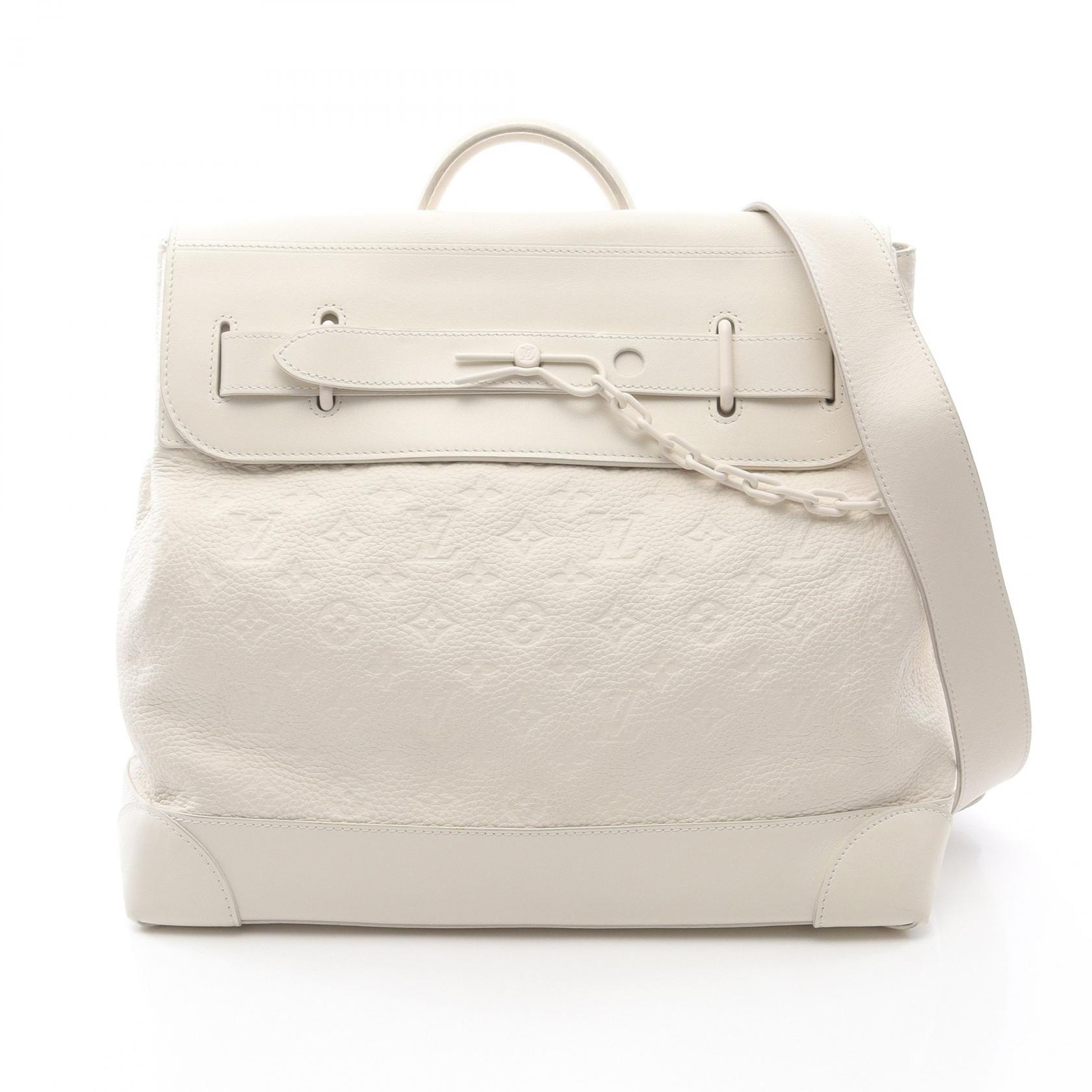 ルイ・ヴィトン LOUIS VUITTON スティーマーPM ハンドバッグ バッグ レザー モノグラム・アンプラント ブロン レディース ホワイト系 M53279 【中古】